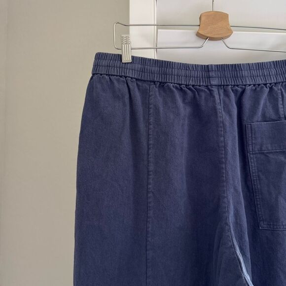 COS Men's Wide-leg Chambray Linen/Cotton French Blue Trousers Sz L - Picture 12 of 16